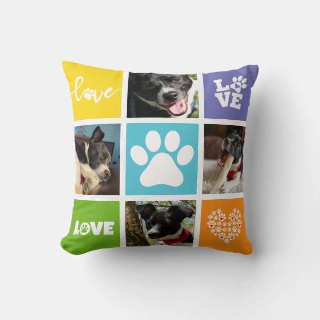 Cute Pet Parent Animal Lover's Create Your Own Throw Pillow (Front)