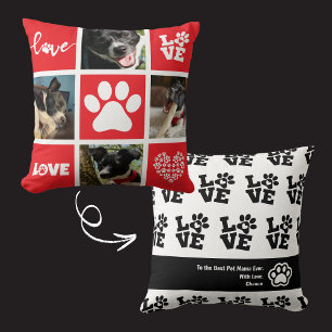 Cute Pet Parent Create Your Own Red Love Throw Pillow