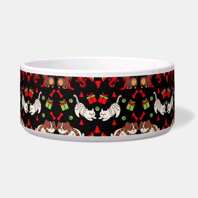 Cute Pet Patterned Christmas Gift  Bowl (Front)