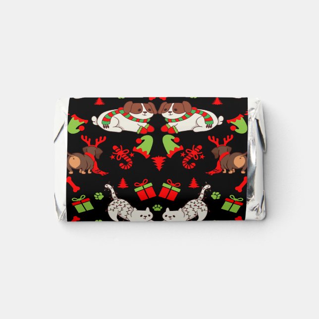 Cute Pet Patterned Christmas Gift  Hershey's Miniatures (Front)