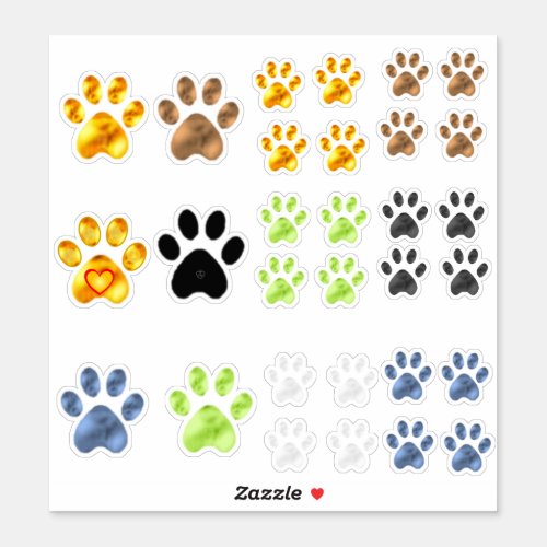 Cute Pet Paw Collection Sticker