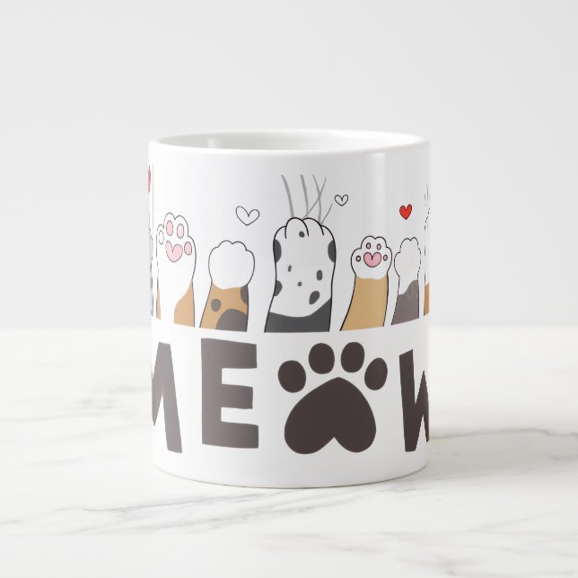 Cute Pet Paw Love Mug (Front)