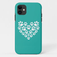 Cute Pet Paw Print Heart