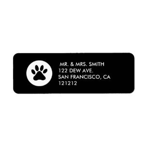 Cute Pet Paw Print Holiday Return Address Label