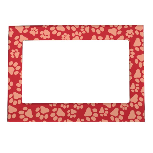 Cute Pet Paw Prints Magnetic Photo Frame (Front)