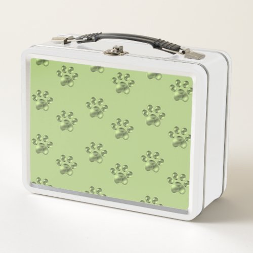 Cute pet paws metal lunch box