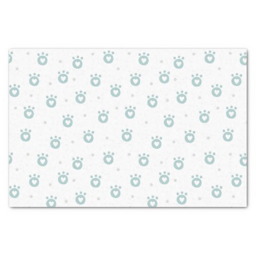 Cute Pet Paws with Hearts 10lb Tissue Paper White Tissue Paper