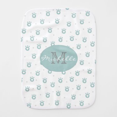 Cute Pet Paws with Hearts | Monogram
