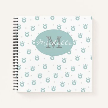 Cute Pet Paws with Hearts | Monogram