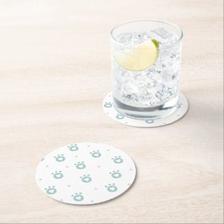 Cute Pet Paws with Hearts | Paper Coasters