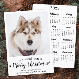 Cute Pet Photo 2025 Calendar Dog Merry Christmas Holiday Card