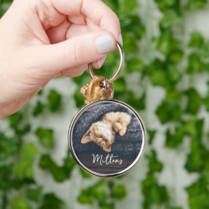 Cute Pet Photo and Name Custom Keepsake Gift Keychain