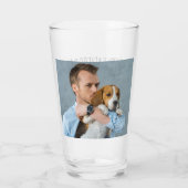 Cute Pet Photo Dog Dad Fathers Day Beer Glass (Back)