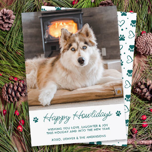 Cute Pet Photo Happy Howlidays Dog Lover Christmas Holiday Card