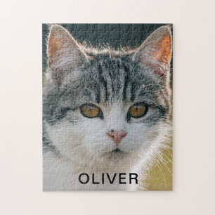 Cute Pet Photo Name Jigsaw Puzzle