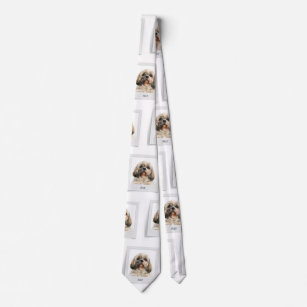 Cute Pet Photo Pattern Shih Tzu Dog CustoM Neck Tie