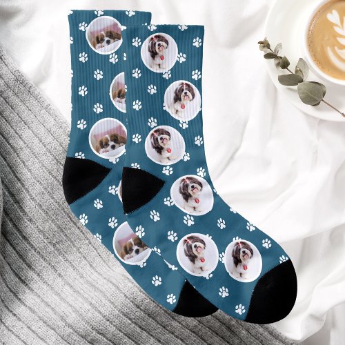 Cute Pet Photo Paw Prints Dog Lover  Socks