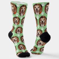 Cute Pet Photo & Paw Prints Sage Green Dog Cat