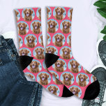 Cute Pet Pink Photo Dog Socks<br><div class="desc">Surprise the dog lover whether its a birthday,  Mothers day or Christmas with these super cute pet photo all over print socks. They'll be a favorite of all dog lovers.  COPYRIGHT © 2020 Judy Burrows,  Black Dog Art - All Rights Reserved</div>