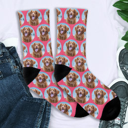 Cute Pet Pink Photo Dog Socks