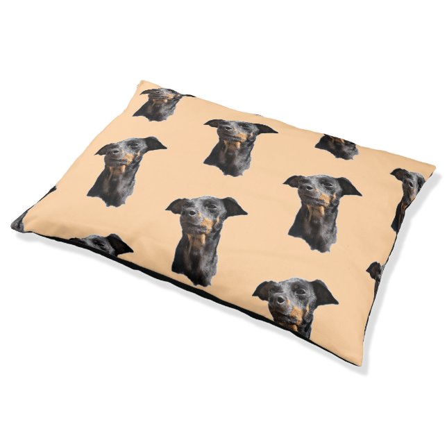Cute Pet Portrait Repeating Pattern Funny Bed (Angled)