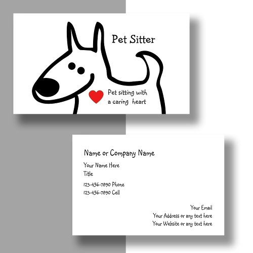 Cute Pet Sitter Business Card Template