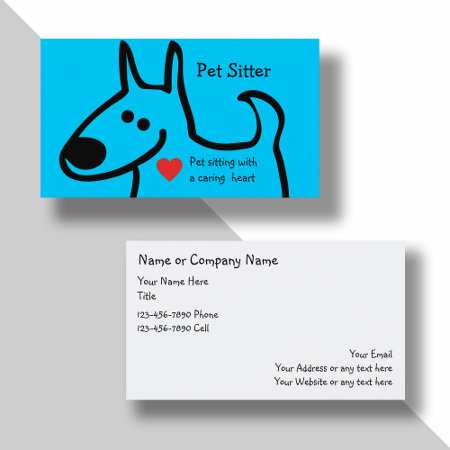 Cute Pet Sitter Business Cards