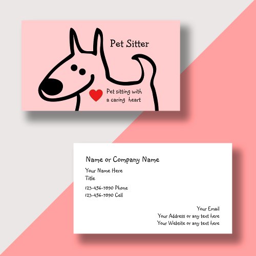 Cute Pet Sitter Business Cards