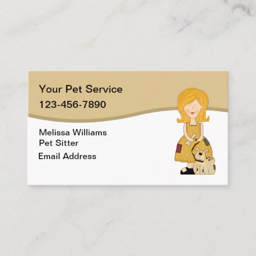 Cute Pet Sitter Business Cards Online Template