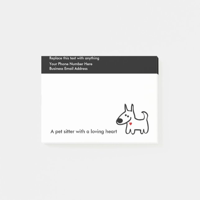 Cute Pet Sitter Design Post-it Notes (Front)