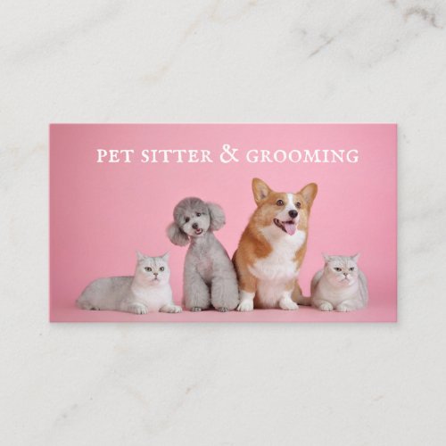 Cute Pet Sitter Dog Grooming Business Card