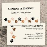 Cute Pet Sitter Dog Paws Business Card at Zazzle
