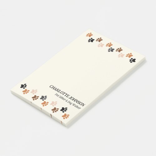 Cute Pet Sitter Dog Paws Off_white Post_it Notes