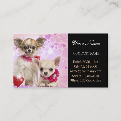 Cute pet sitter pet groomer dog daycare business card