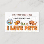 Cute Pet Sitting Animal Care Dog Walking Business Card