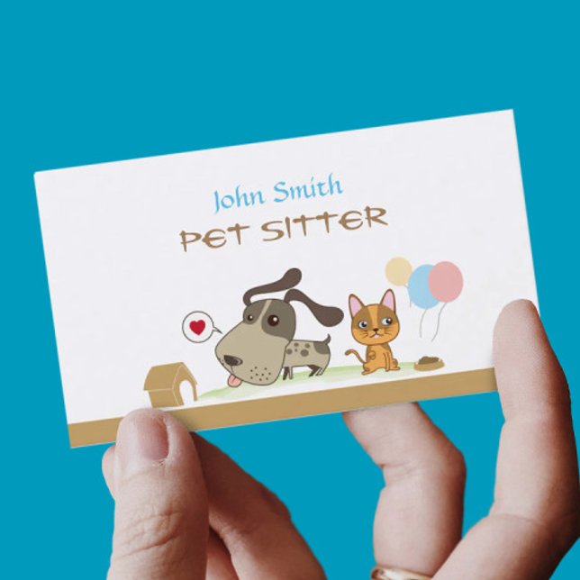 Cute Pet Sitting Service Business Card (Creator Uploaded)