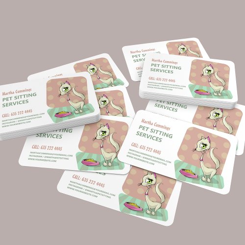 Cute Pet Sitting Services Business Card