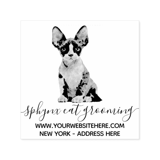 Cute Pet Sphynx Cat Groomer Self-inking Stamp