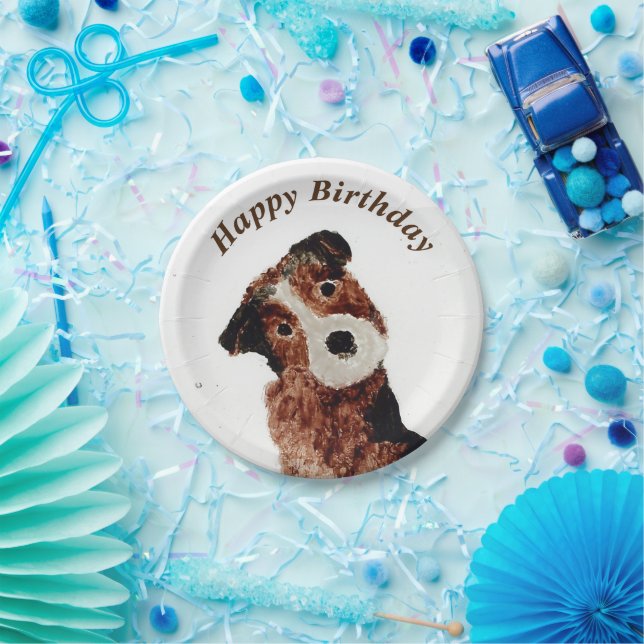 Cute Pet Terrier Dog Paper Plates (Party)