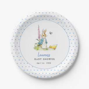 Cute Peter Rabbit Baby Boy shower Blue Paper Plates