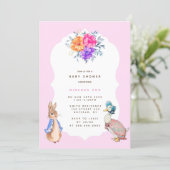 Cute Peter Rabbit Baby in Girl Shower Invitation (Standing Front)
