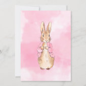 Cute Peter Rabbit Baby in Pink Shower Invitation (Back)