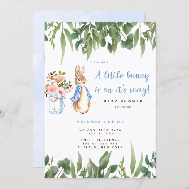 Cute Peter Rabbit Baby Shower Invitation | Zazzle