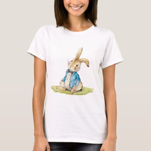 Cute Peter Rabbit Blue Baby Shower T_Shirt