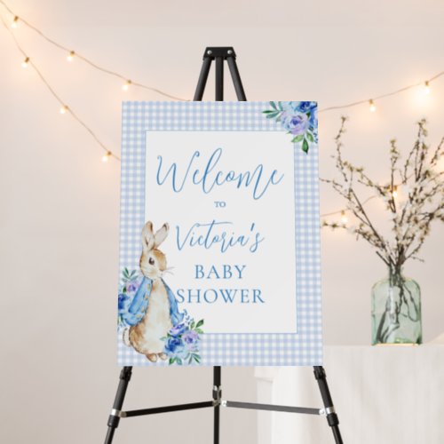 Cute Peter Rabbit Welcome Floral Baby Shower Foam Board