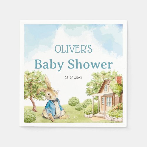 Cute Peter The Rabbit Boy Classic Baby Shower Napkins