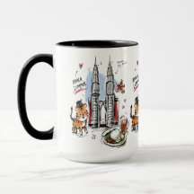 Cute Petronas Towers Kuala Lumpur Doodle Art