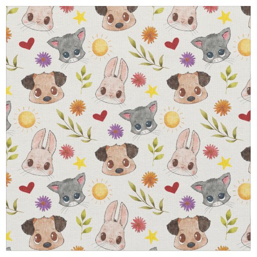 Cute Pets Animal Fabric