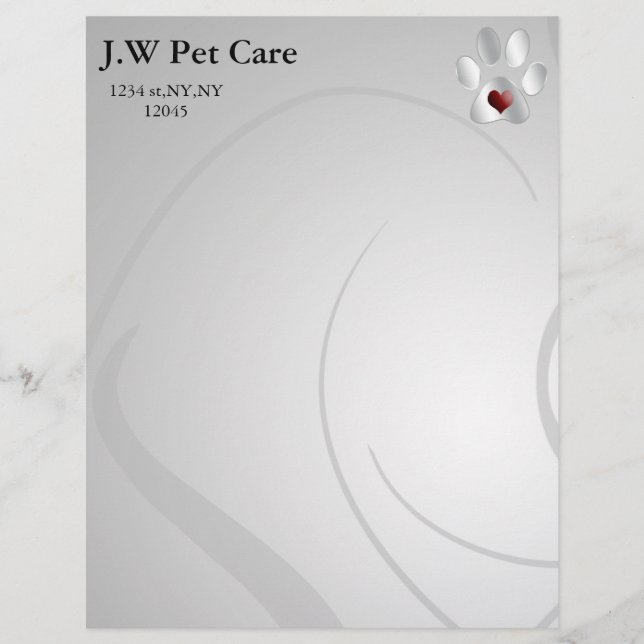 Cute Pets Business Letterheads Letterhead (Front)