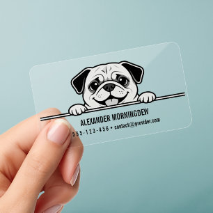 Cute Pets Minimalistic Design - Dog 2 Clear Business Cards